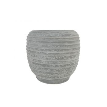Cosy @ Home Cachepot Striped Gris 17x17xh16cm Rond G