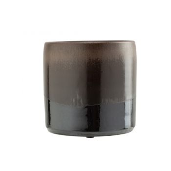 Cosy @ Home Cachepot Glazed Brun 13x13xh13cm Cylindr