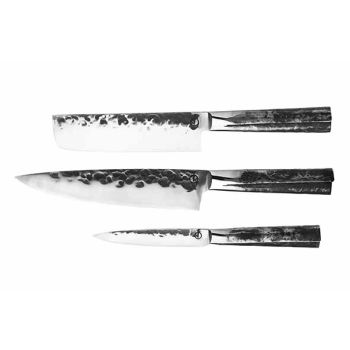 Intense Set De Couteaux 3pcs - Couteau Chef + Couperet + Couteau Menager