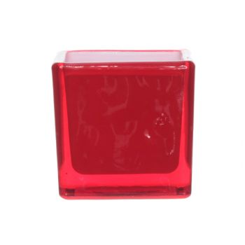Cosy @ Home Porte-bougie Red Carre 5x5xh5cm Set 4