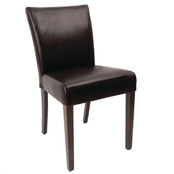 Chaise contemporaine en simili cuir Bolero marron foncé lot de 2