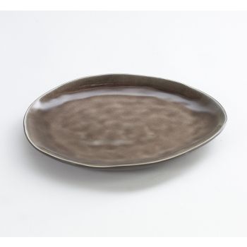 Pascale Naessens Pure assiette ovale brune 20cm