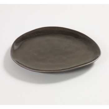 Pascale Naessens Pure assiette ovale grise Medium 20x17cm