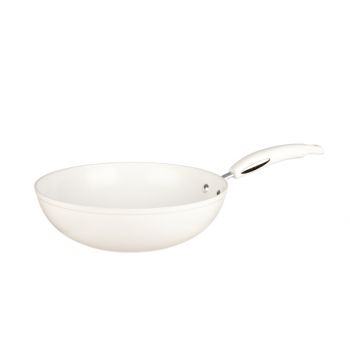 Bialetti ceramica white wok 28cm