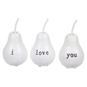 Cosy @ home poire beige set3 i love you 8x8x14cm