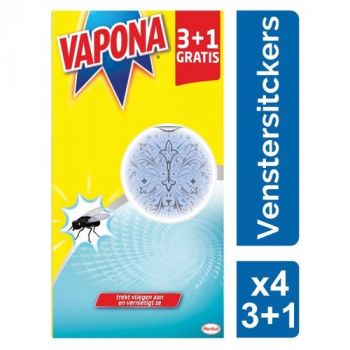 Vapona Stickers FenÊtre  Pour Mouches Set 4 (3+1 Gratuit) Blue 2183107